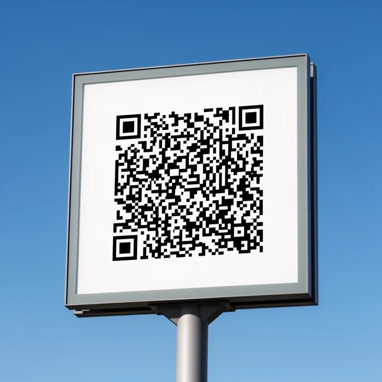 Advertising billboard featuring an editable QR code