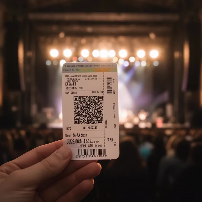 Event ticket with a QR code for entry, schedule and venue map